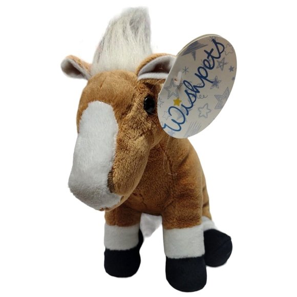 2004 Wishpets "Major" Horse Soft Plush Purse Bag w/Zipper Brown White Stuffed - Picture 1 of 11